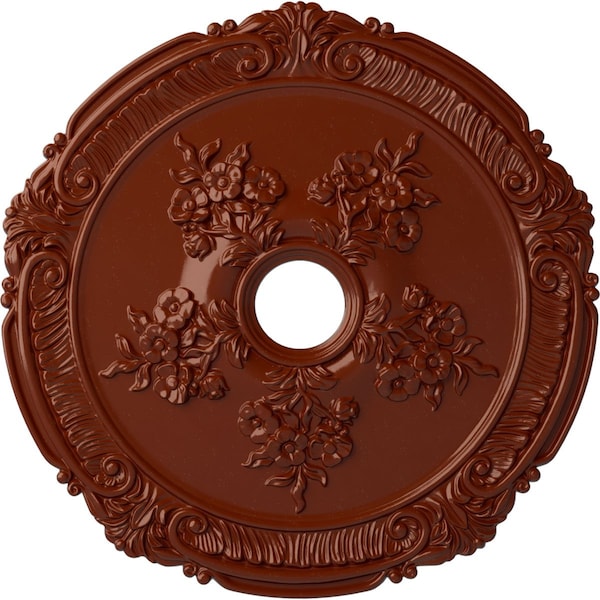 Ekena Millwork Attica with Rose Ceiling Medallion (Canopies up to 4 1/2"), 26"OD x 3 3/4"ID x 1 1/2"P, Firebrick CM26ATFIF - main